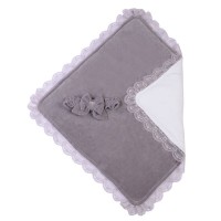 Конверт-ковдра Baby Veres "Velour lace taup grey" 