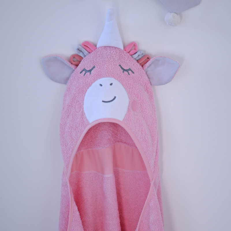 Рушник-куточок після купання Baby Veres "Unicorn pink" (80*120 см)